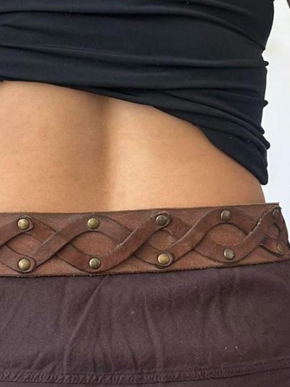 Vintage GAP Criss Cross Brown Leather Belt 